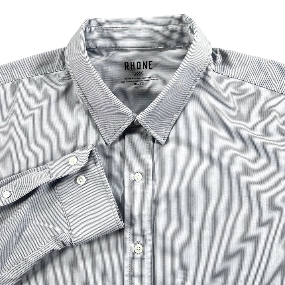 Rhone Performance Pinstripe Shirt XL Luxe Techwear Business Casual Retail $138